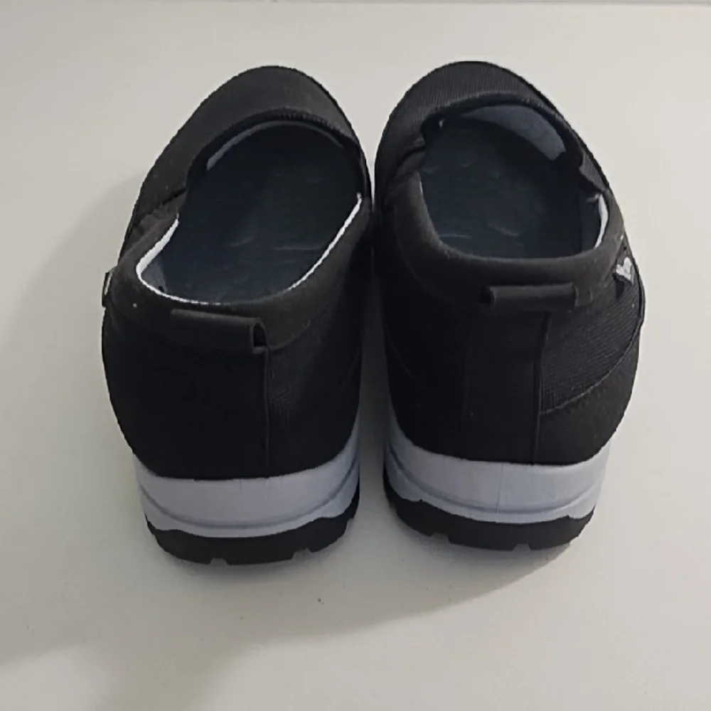 Black and Grey Slip-On Comfort Loafers